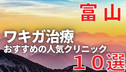 【2024年】富山でワキガ治療が人気で安いおすすめクリニック10選ランキング！切らない,保険適用,上手い,手術